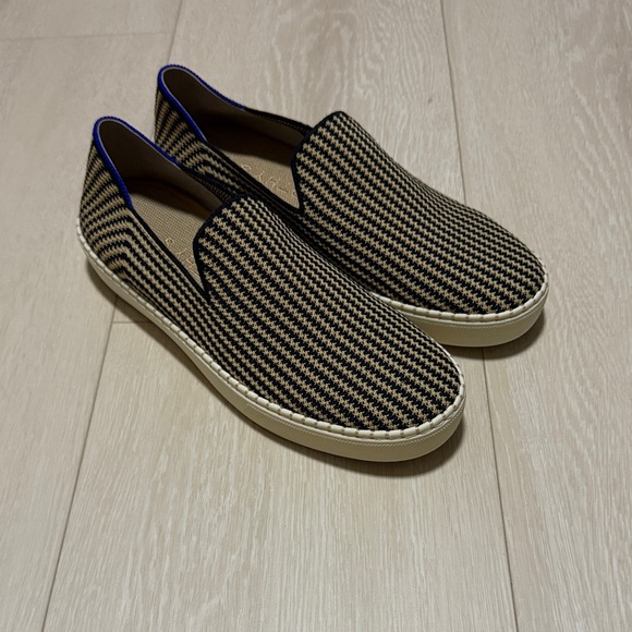 Rothy's The Original Slip-On Sneakers in Black and Tan Women Shoes - Picture 5 of 11